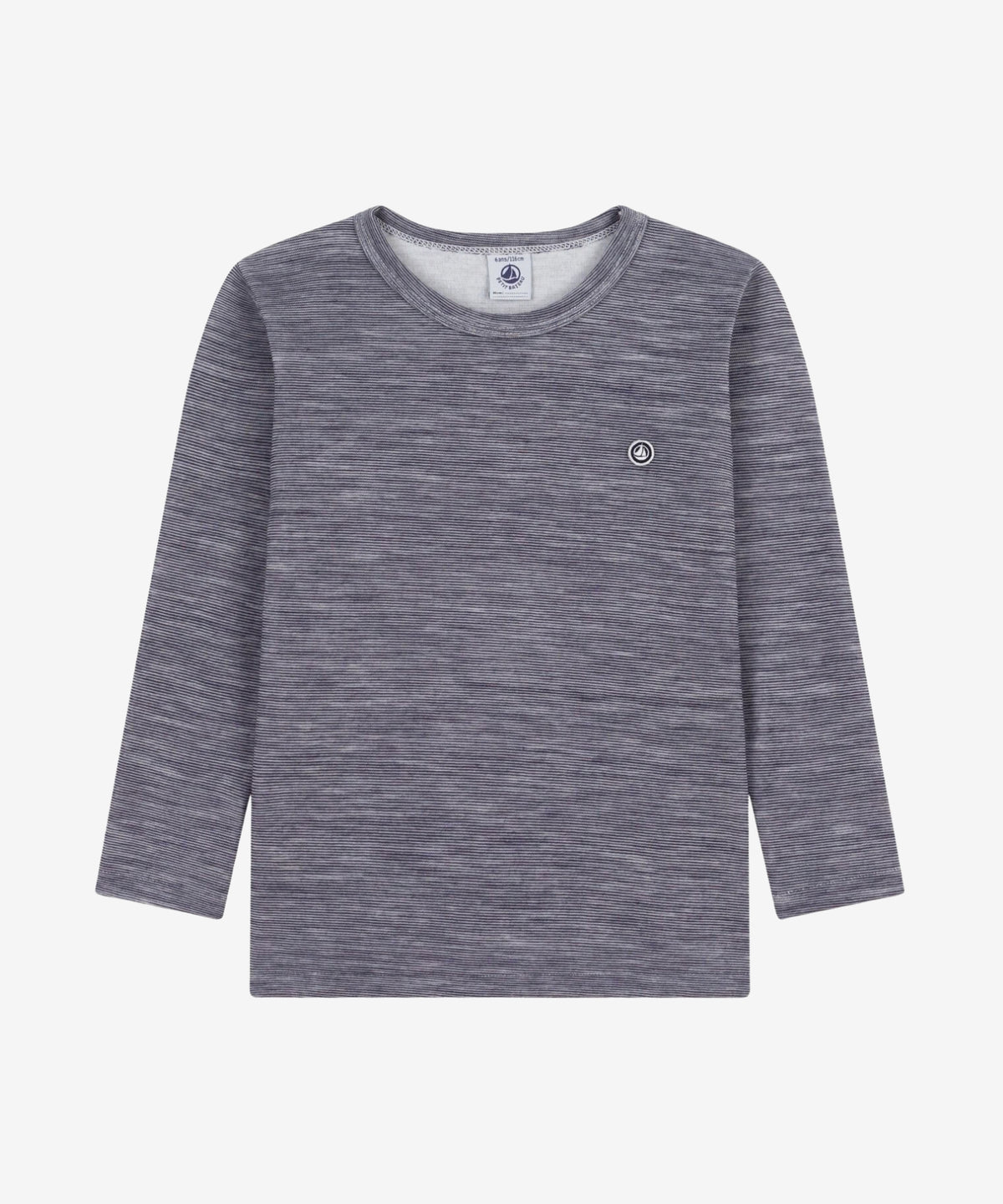 Uld Langærmet T-shirt - Soir/Marshmallow