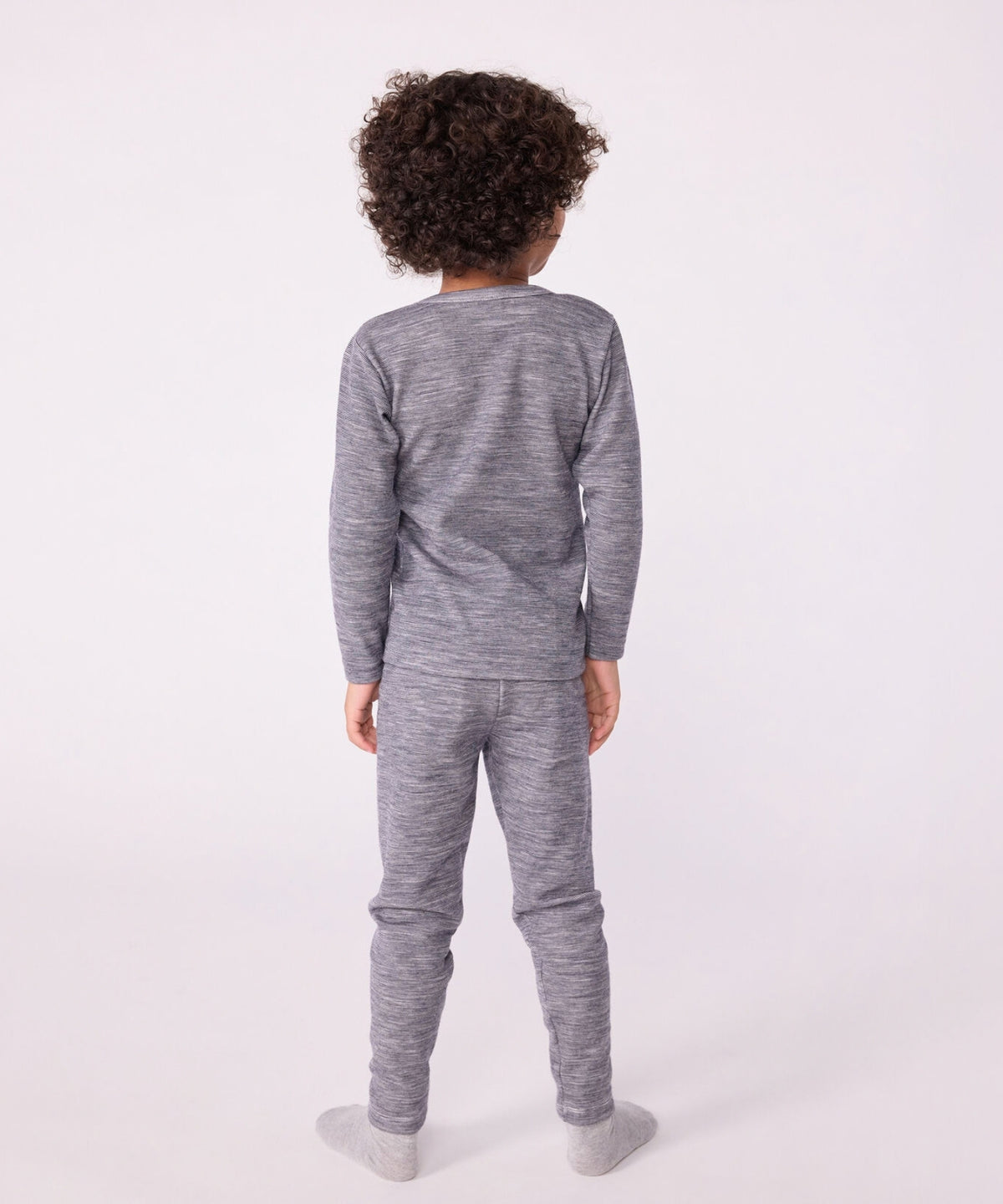 Uld Langærmet T-shirt - Soir/Marshmallow