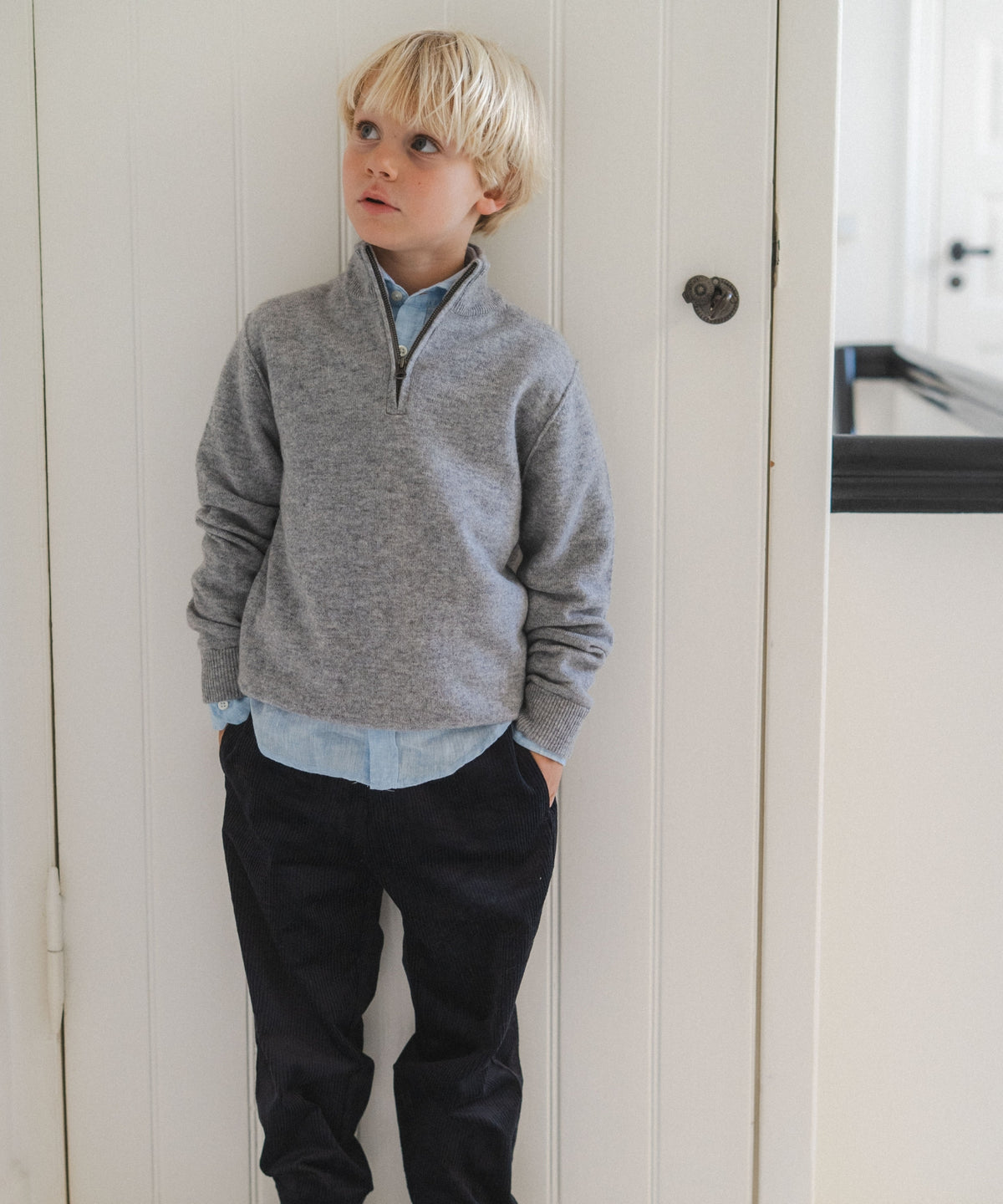 Trucker Uld/Cashmere Strik - Silver