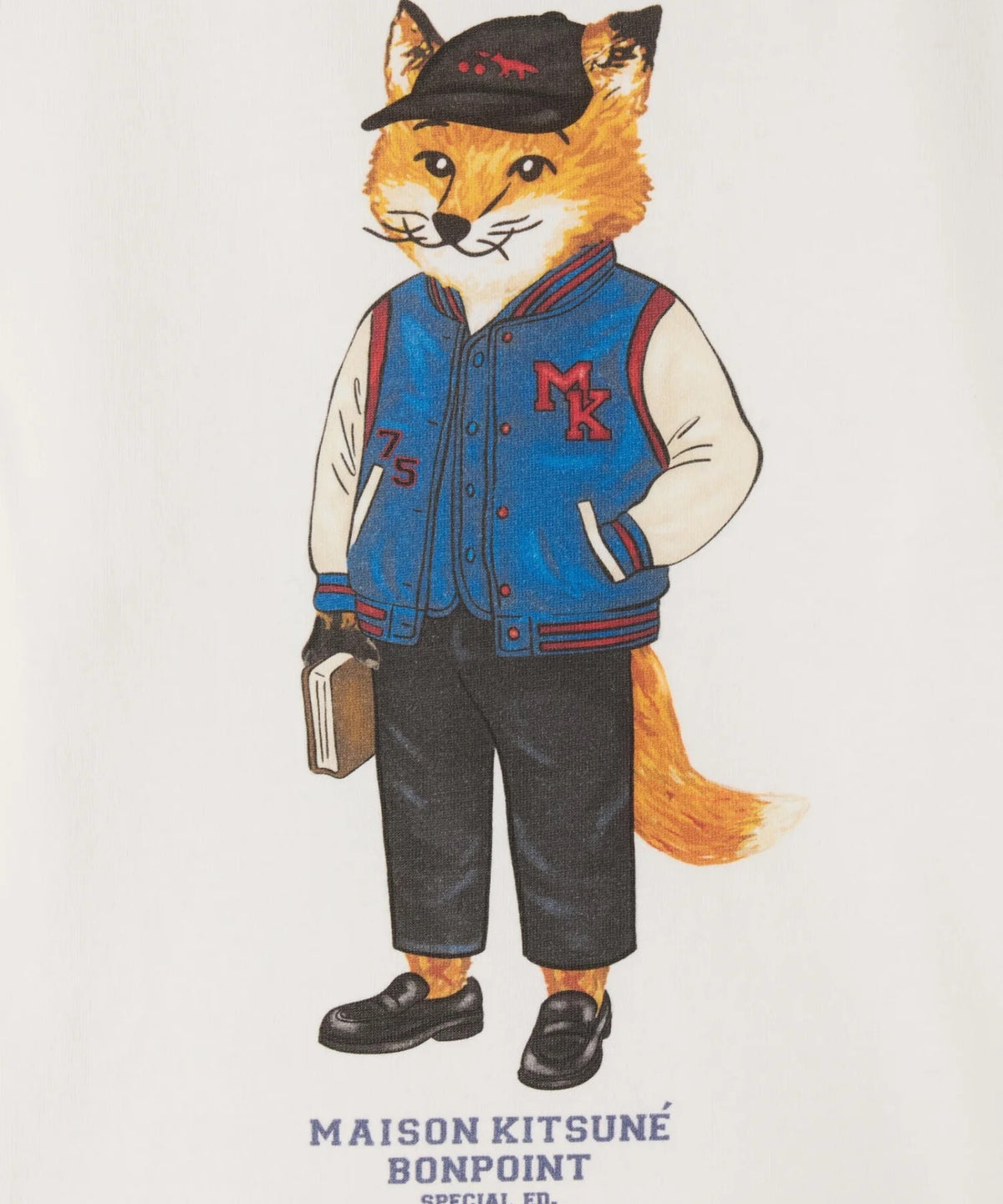 Bonpoint x Maison Kitsuné Tadda Langærmet T-shirt - Blanc Lait
