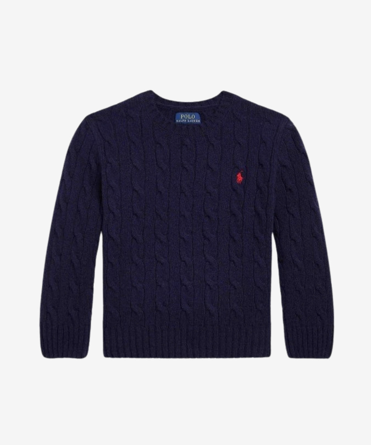 Uld Kabelstrik m/Polo Logo - Hunter Navy