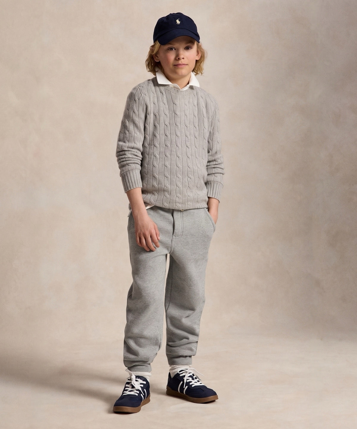 Cashmere Kabelstrik - Light Grey Heather