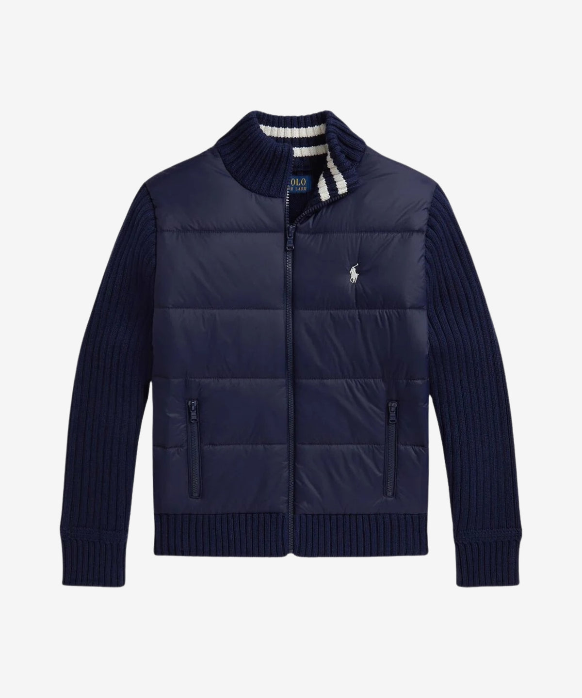Vatteret Cardigan m/Lynlås - Newport Navy