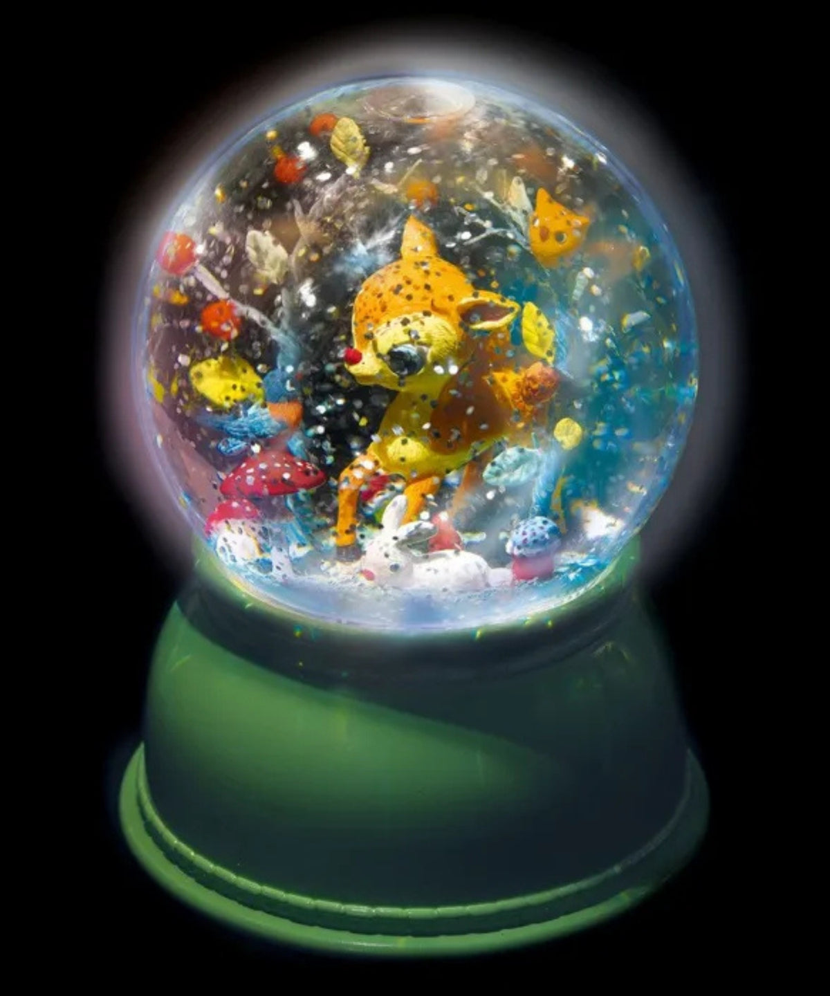 Snekugle Natlampe m/Bambi og Glimmer - Grøn