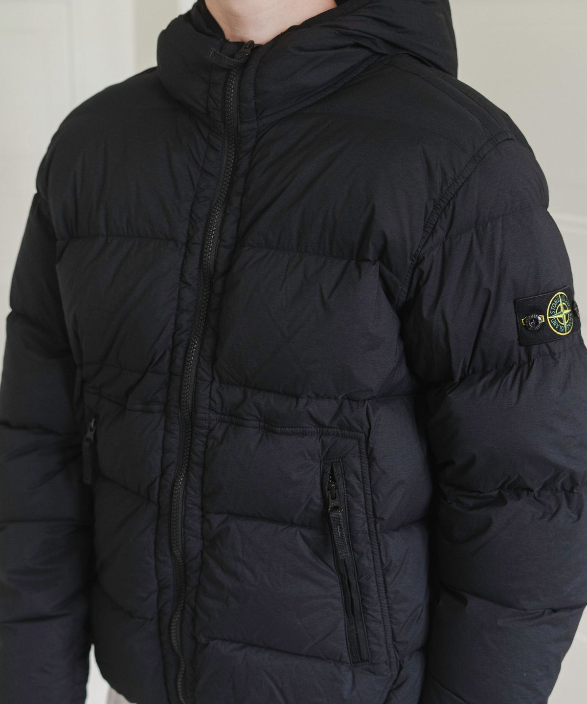 Puffer Jakke m/Logo - Sort