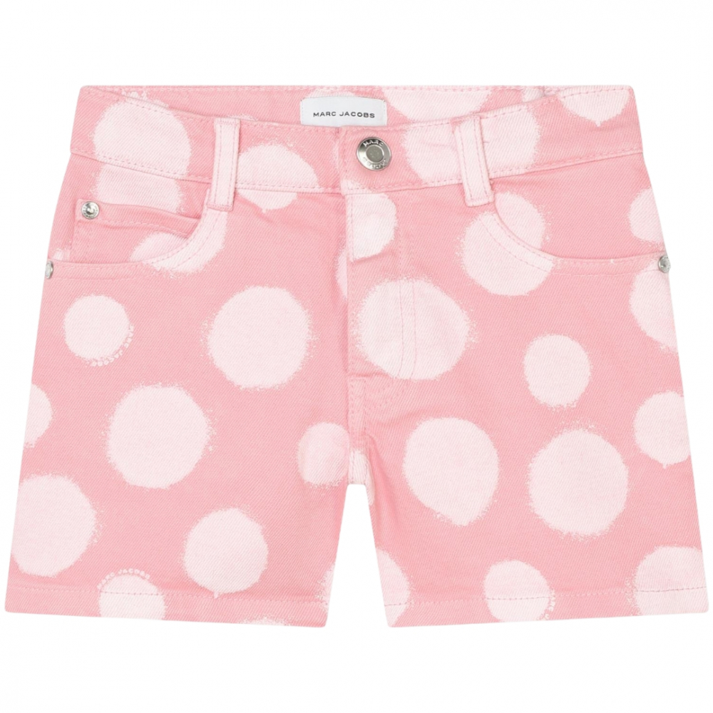 Denim Shorts m/Splash Spots - Pink